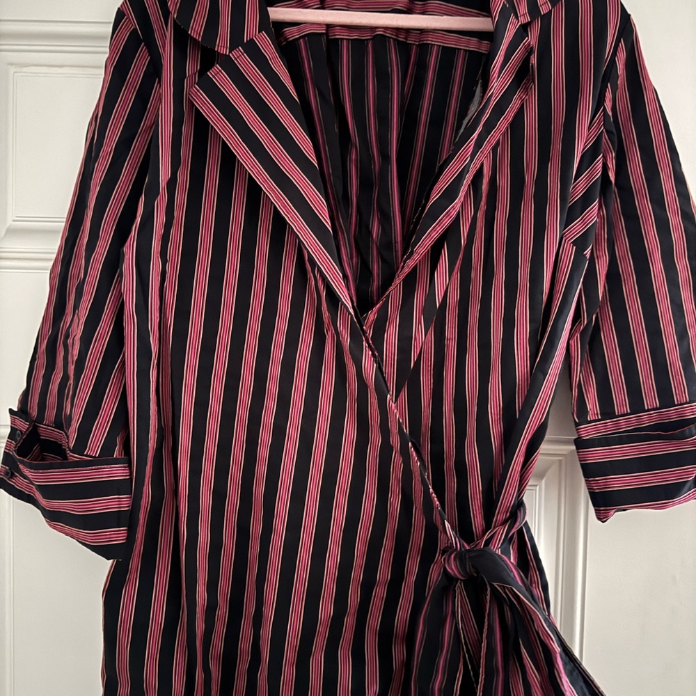 Lane Bryant Black, Pink and Red Blouse with 3/4 Sleeves